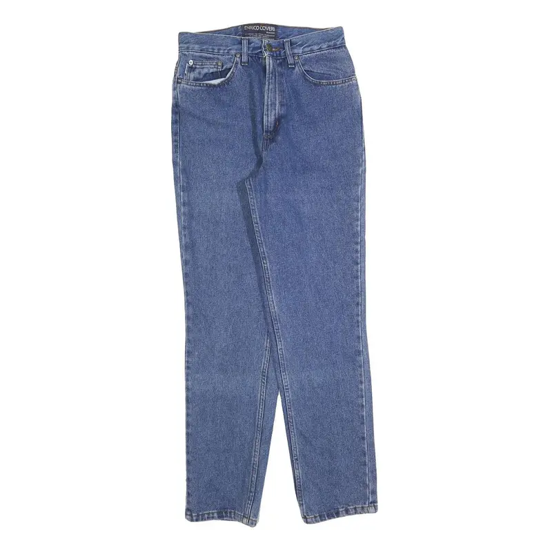 Enrico Coveri Womens Regular Blue Denim Stone Wash W28 L30 Cotton Blend Zip 1