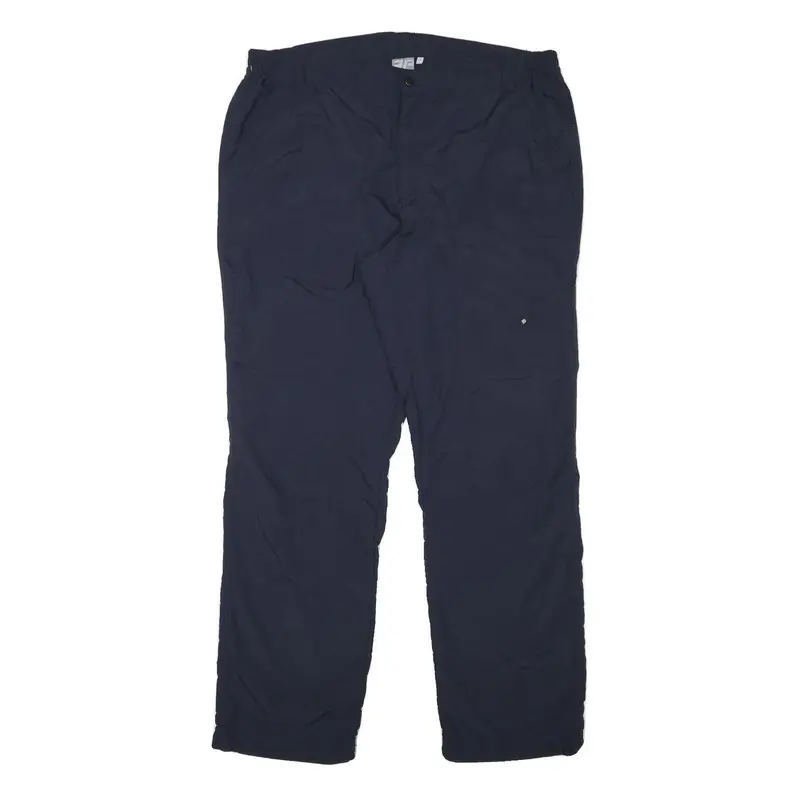 Ep Mens Polyester Blend Navy Regular Fit Straight Leg Trousers W38 L32 Zip 1