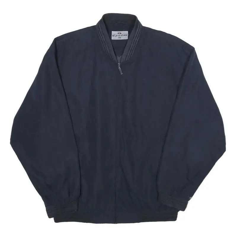 Epoche Mens Navy Blue Bomber Jacket 2Xl Polyester Zip Long Sleeve Regular Fit 1