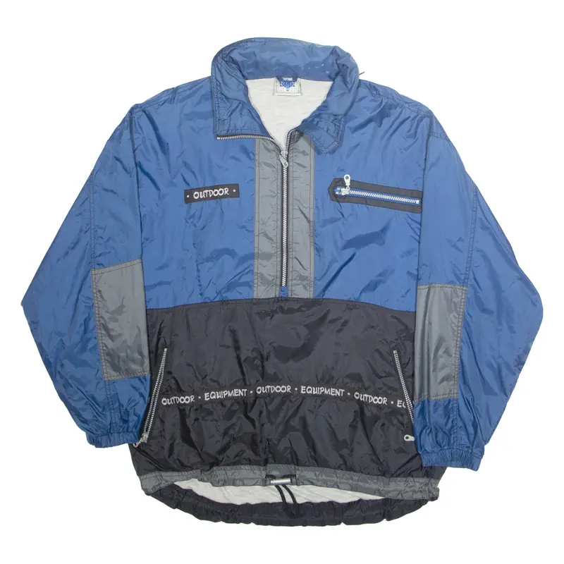 Equipe Mens Anorak Jacket Blue Hooded M 1