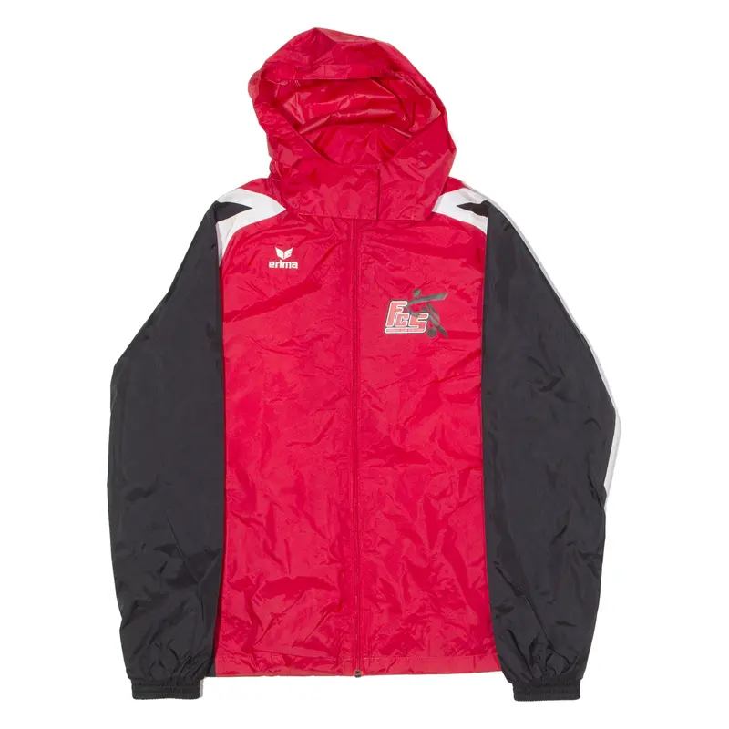Erima Fussball Club Schattdorf Mens Windbreaker Jacket Red Hooded Colourblock S 1