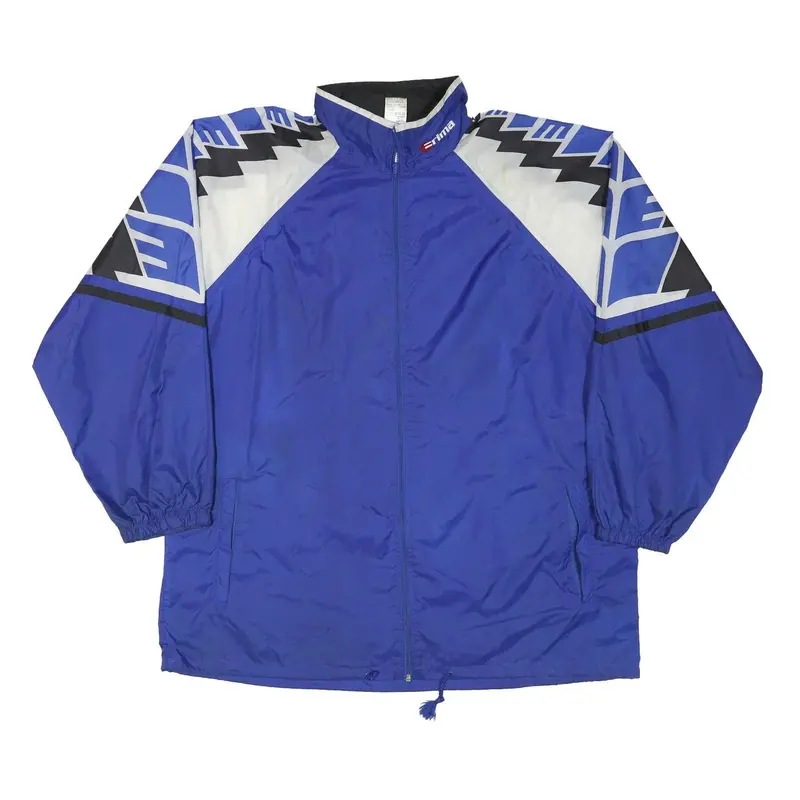 Erima Mens Blue Geometric Track Jacket Xl Polyester Blend Zip 1