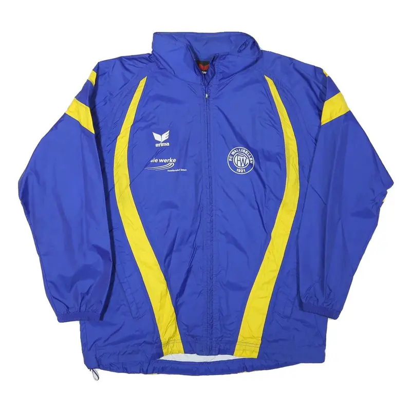 Erima Mens Blue & Yellow Zip Jacket M Polyester Blend Sports Fc Wallisellen 1921 1