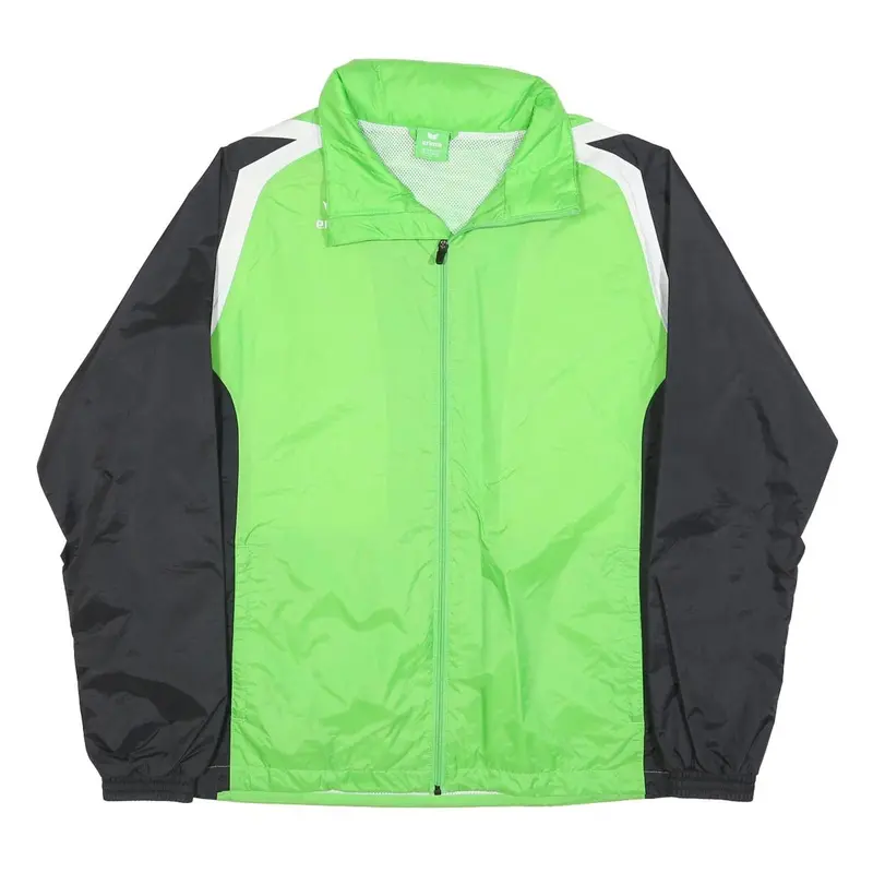 Erima Mens Green & Black Lightweight Zip Jacket M Polyester Sports Training 1