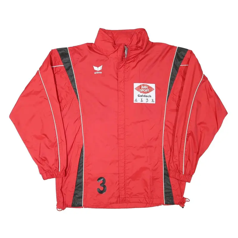 Erima Mens Red Black Zip Jacket L Polyester Blend Sportswear Logo 1