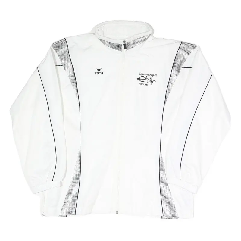 Erima Womens White & Grey Outdoor Jacket Uk 18 Polyester Blend Woven Plain Zip 1