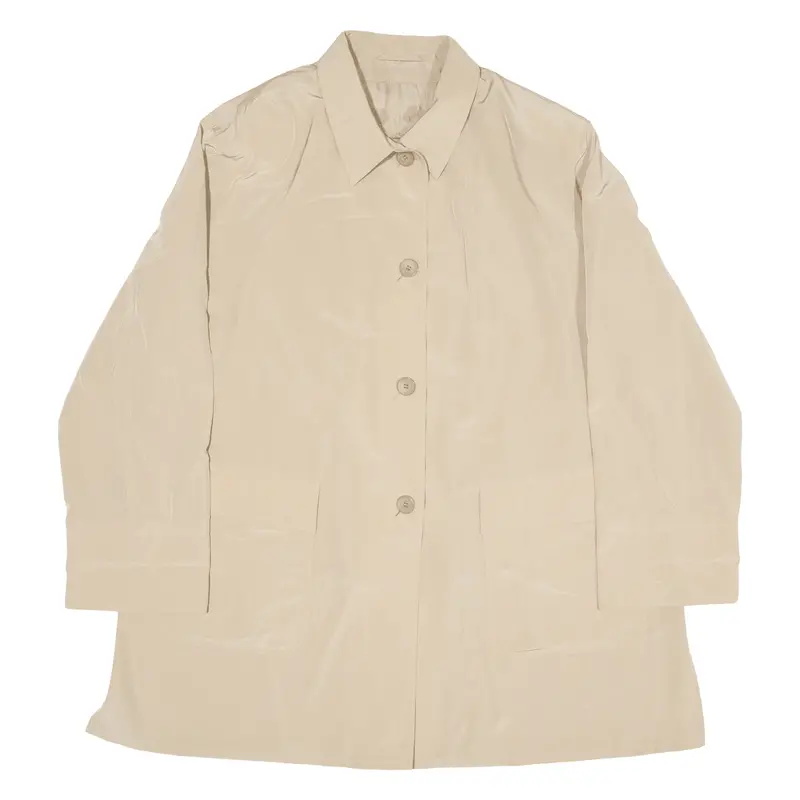 Es Womens Overcoat Jacket Beige 90S Uk 12 1