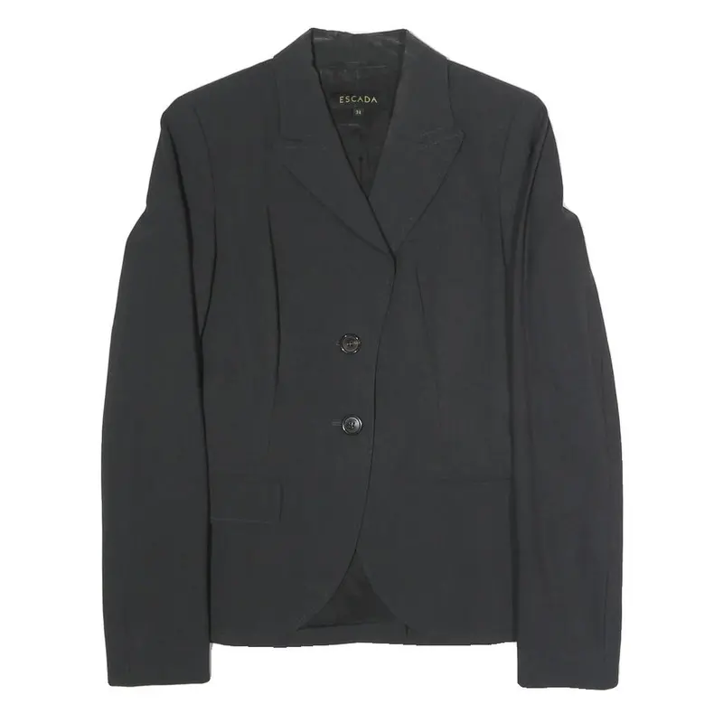 Escada Womens Black Jacket S Polyester Blend Classic Button Closure Tailored 1