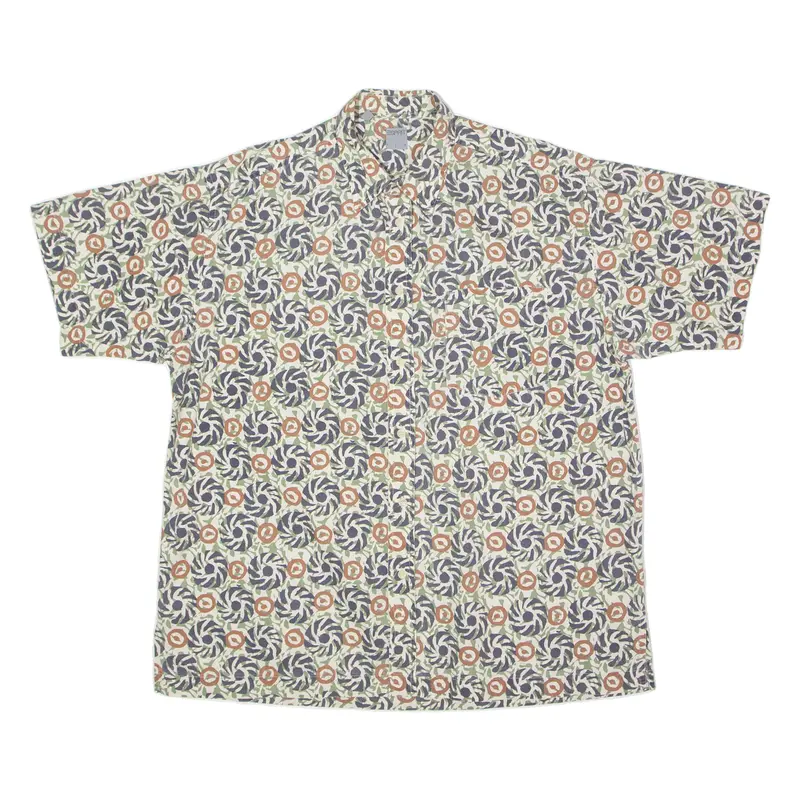 Espirit Mens Shirt Beige Crazy Pattern Xl 1