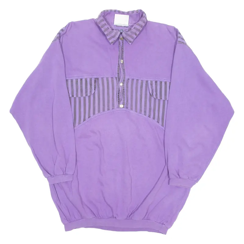 Esposito Mens Sweatshirt Purple Button Neck 90S L 1