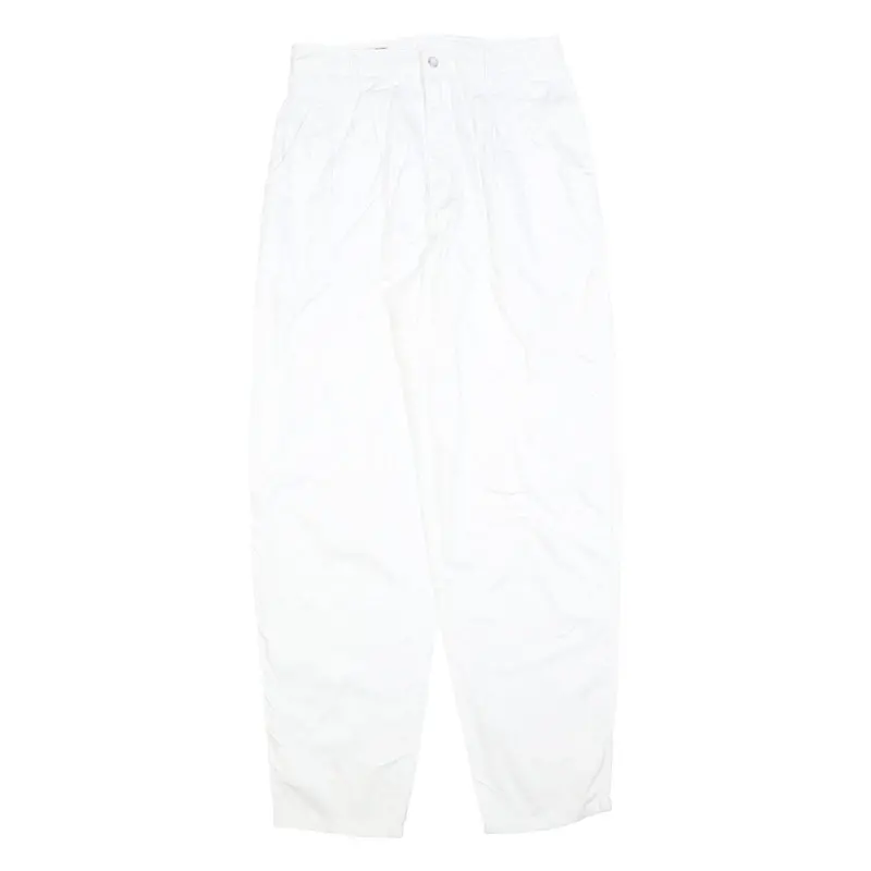 Esprit Womens Cotton Blend White Relaxed Tapered Trousers W28 L31 Casual Summer 1