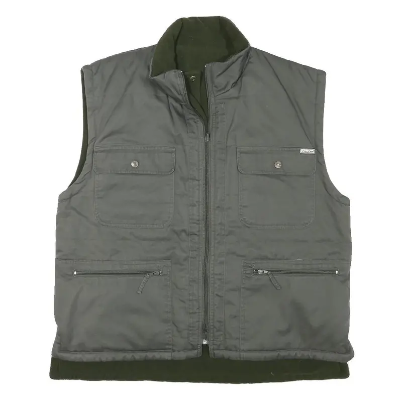 Esse Emme Mens Grey & Dark Green Zip Jacket L Polyester Blend Pockets Casual 1