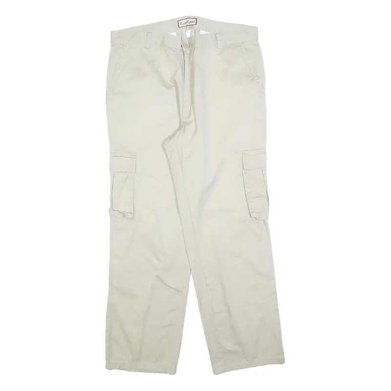 Esse Emme Mens Regular Cotton Blend Beige Cargo Trousers W36 L30 Casual Zip 1