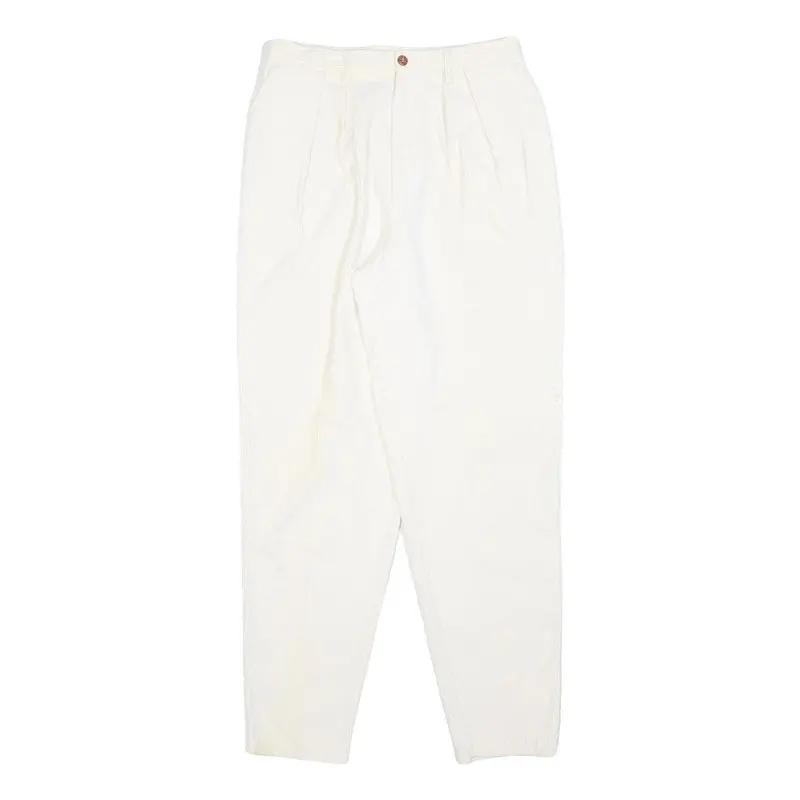 Essentials Womens Cotton Blend White Regular Fit Straight Trousers W28 L30 1