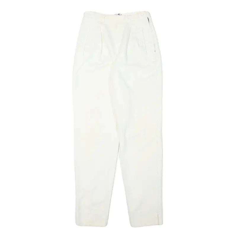 Etc Womens Cotton Blend White Slim Tapered Trousers W22 L28 Stylish Comfortable 1