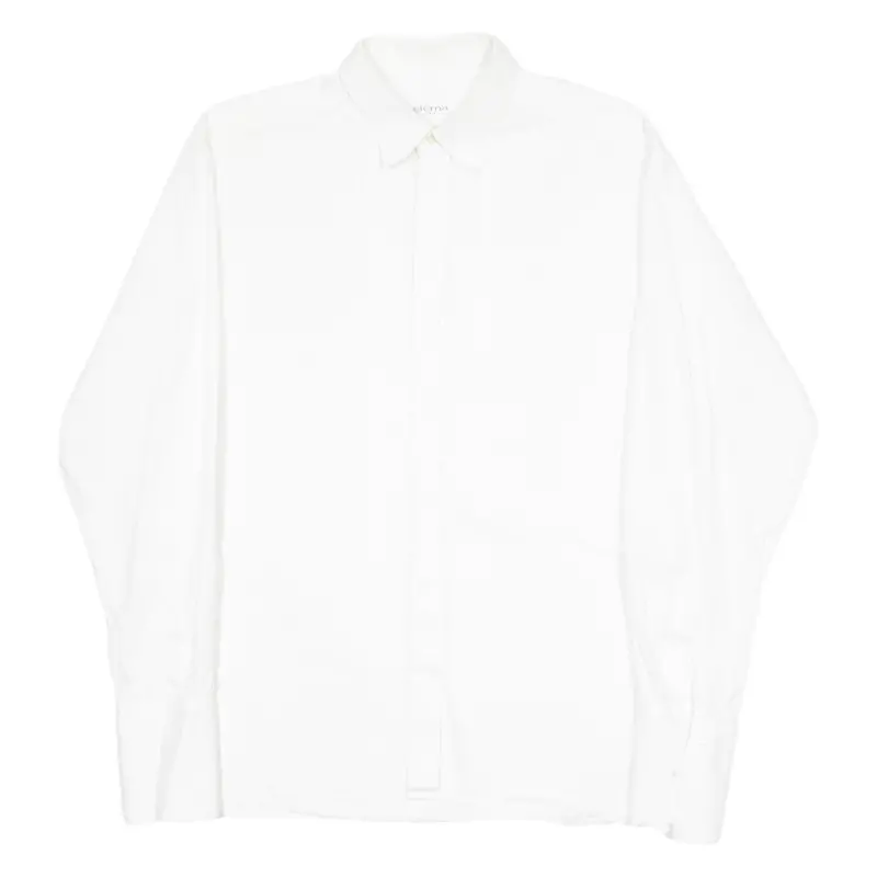 Eterna Mens Plain Shirt White Long Sleeve L 1