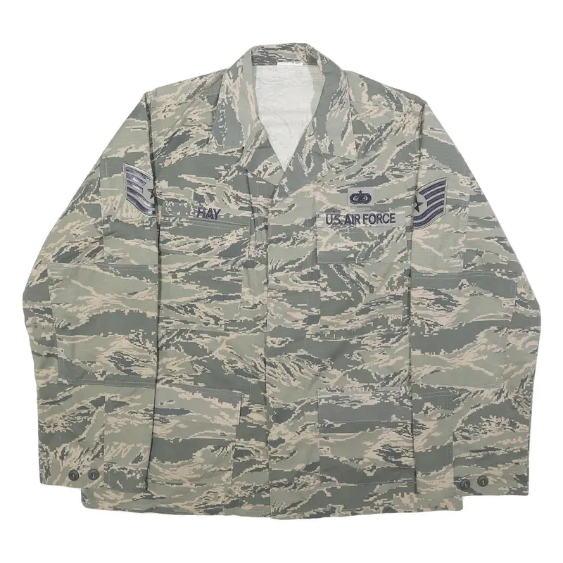Excell Manufacturing Mens Blue Plain Cotton Blend Military Style L Jacket Button 1