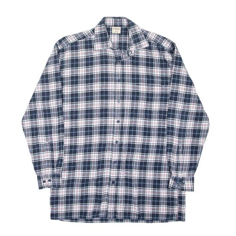 Explorer Mens Shirt Blue Check Long Sleeve M 1