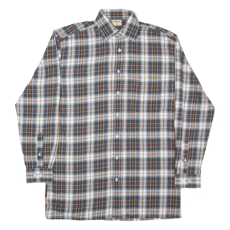 Explorer Mens Shirt Grey Check Long Sleeve S 1