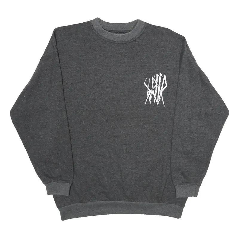 Express Wear Mens Grey Cotton Blend Crew Neck M Logo Graphic Sweatshirt 1