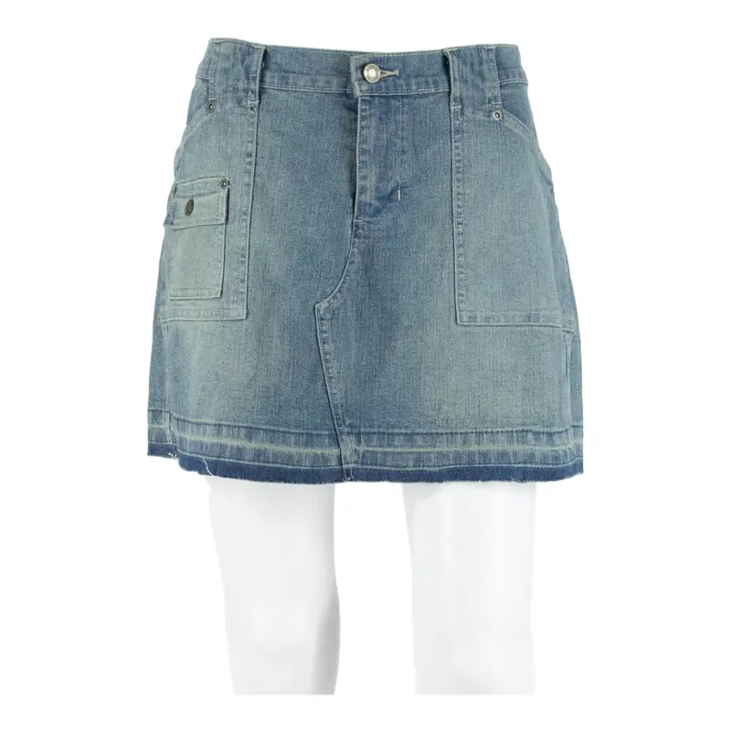 Express Womens Mini Skirt Blue Short Denim L 1