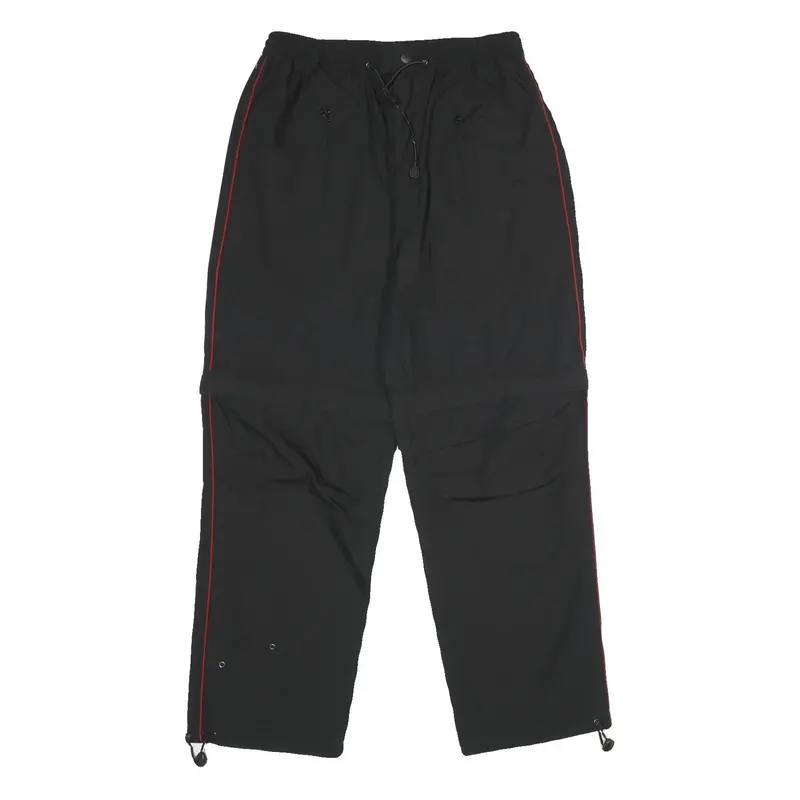 Expressions Mens Cotton Blend Black Regular Straight Trousers W28 L30 Zip 1