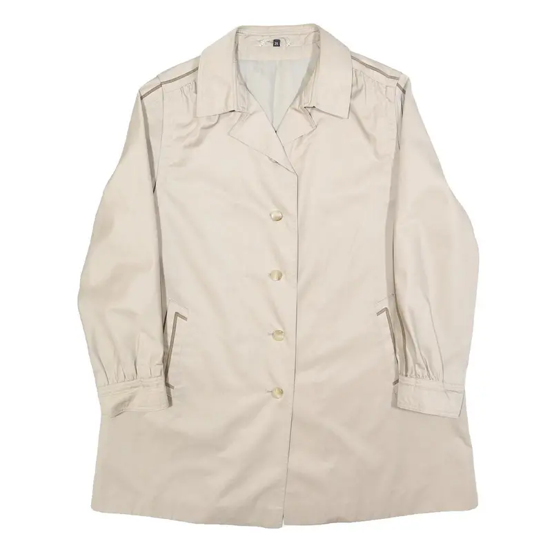 F & S Modell Womens Beige Cotton Blend Button Jacket M Casual Lightweight 1