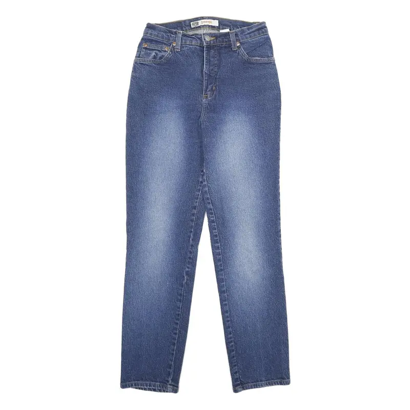 Faded Glory Womens Classic Blue Denim Light W26 L30 Straight Cotton Blend Zip 1