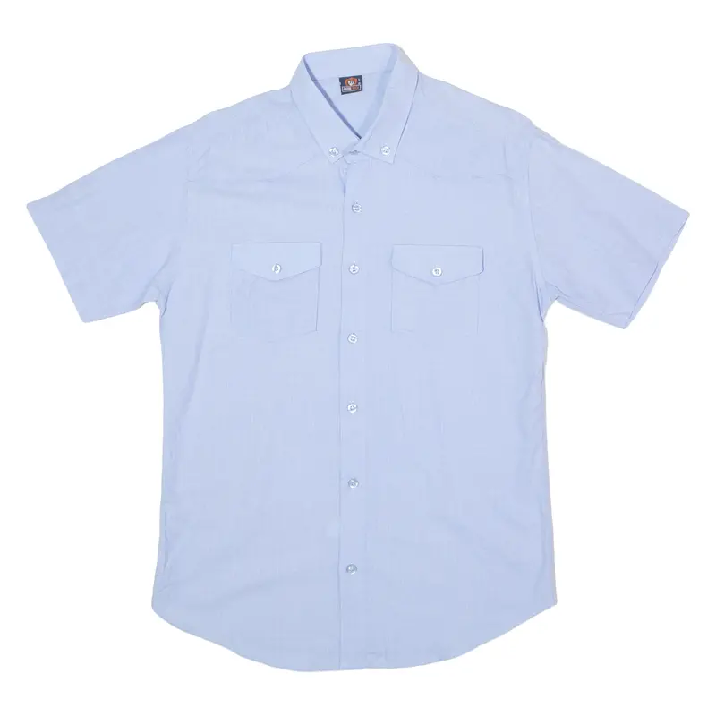 Faith Lace Mens Plain Shirt Blue L 1
