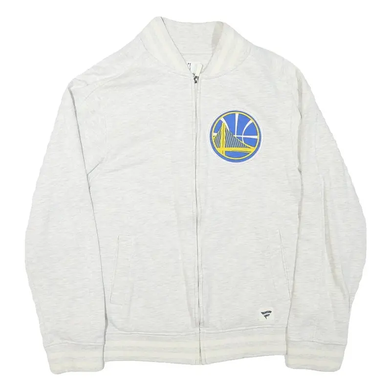 Fanatics Mens White Golden State Warriors Zip Jacket S Cotton Blend Team Logo 1