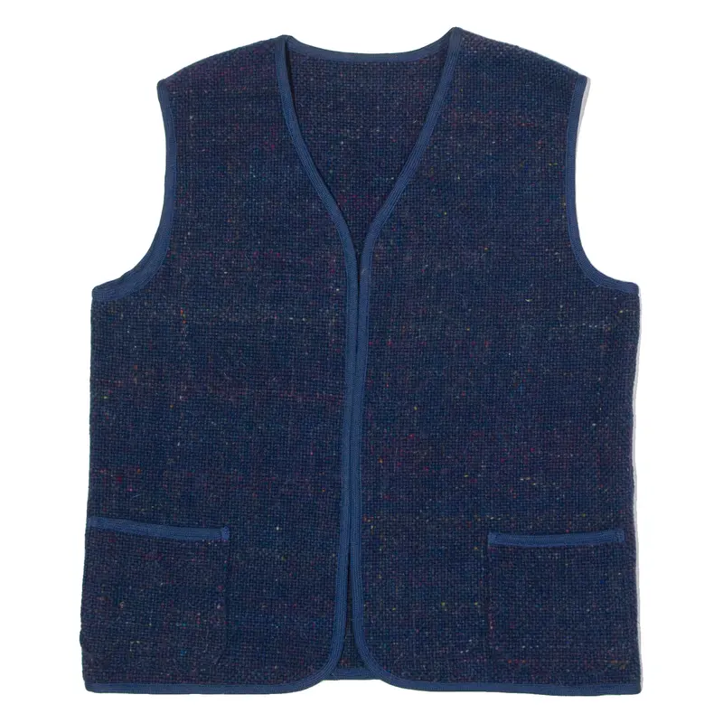 Farfalla Mens Waistcoat Blue Knit Wool 90S Xl 1