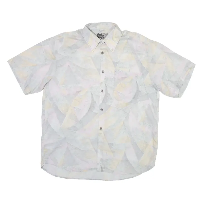Fashion Mens Shirt Grey Geometric L 1