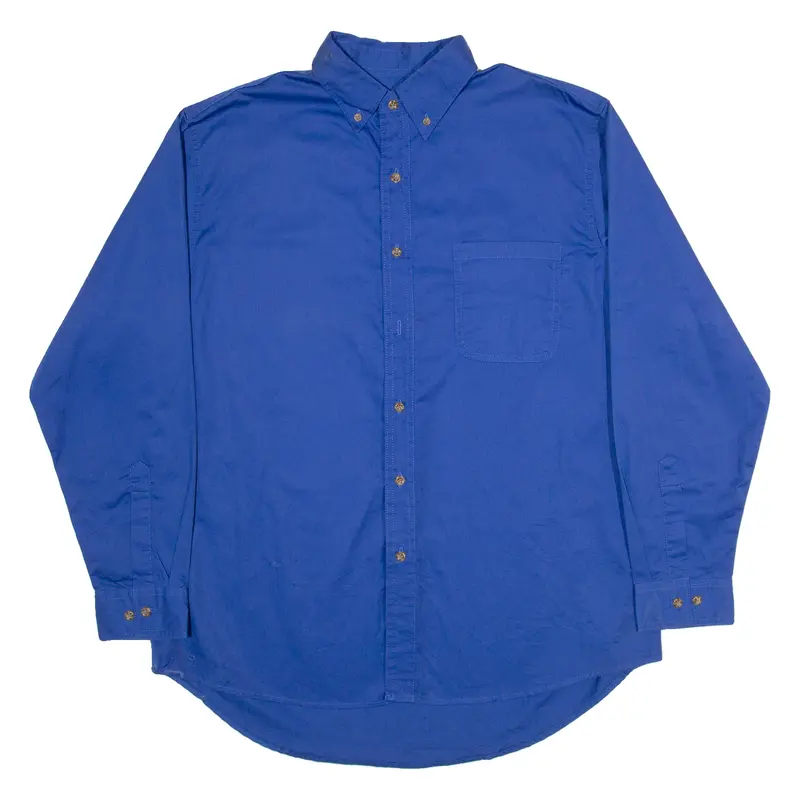 Fashion Seal Mens Plain Shirt Blue Long Sleeve L 1
