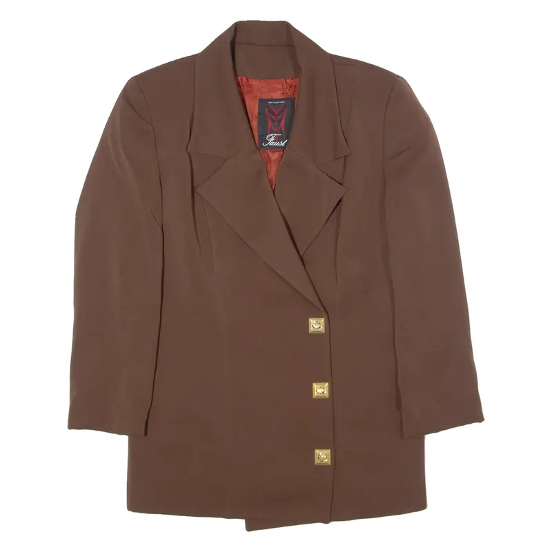 Faust Womens Blazer Jacket Brown 90S Uk 12 1