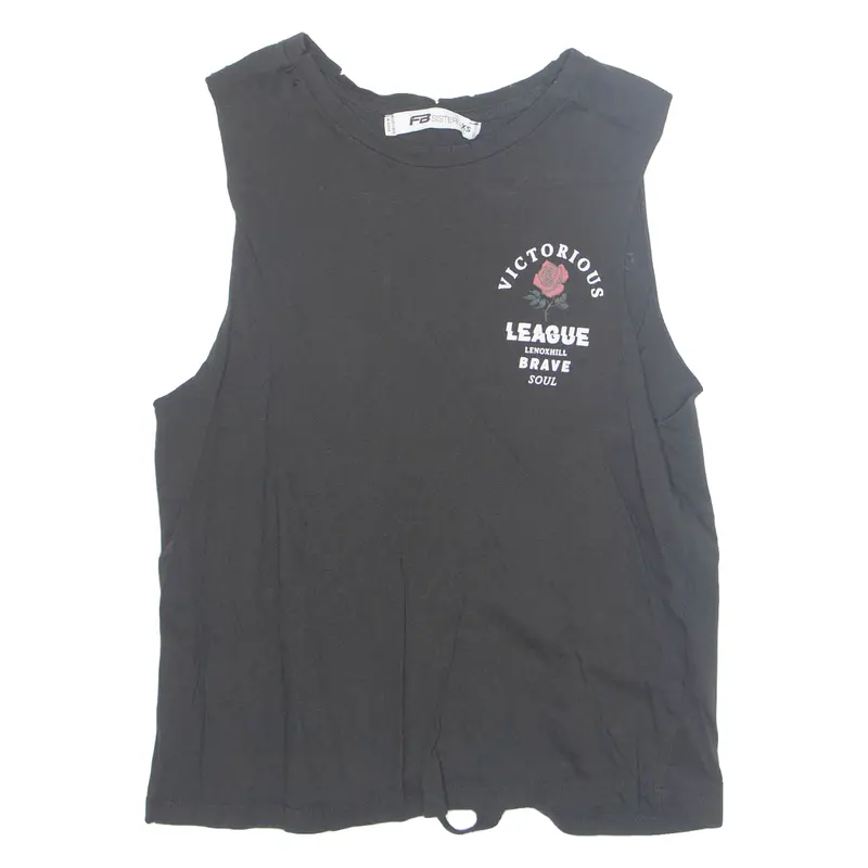 Fb Sister Brave Soul Womens Printed Vest Black Sleeveless Xs 1