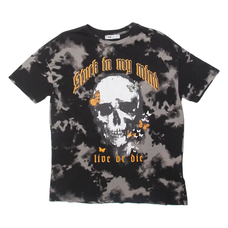 Fb Sister Skull Mens Tie Dye T-Shirt Black S 1