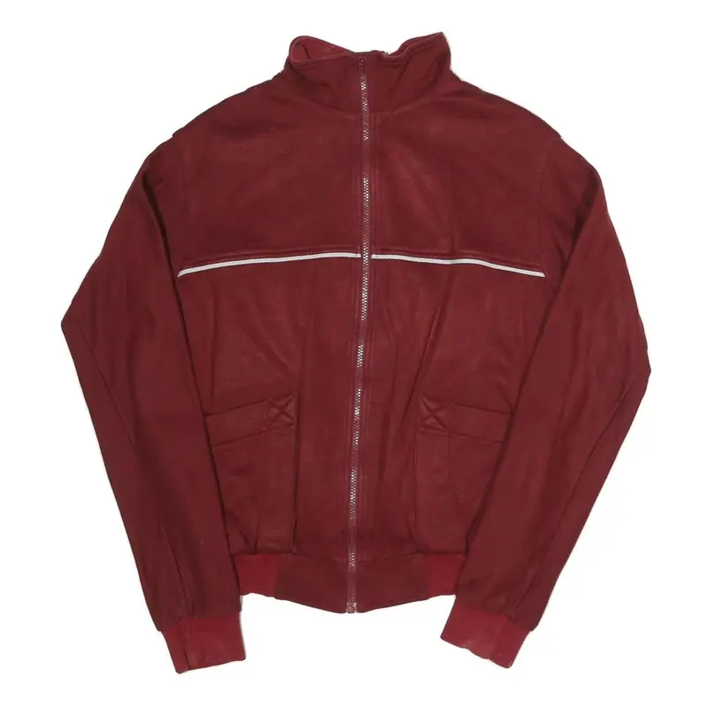 Fe Mir Zoo Mens Maroon Cotton Blend Jacket S Plain Zip Front Casual 1