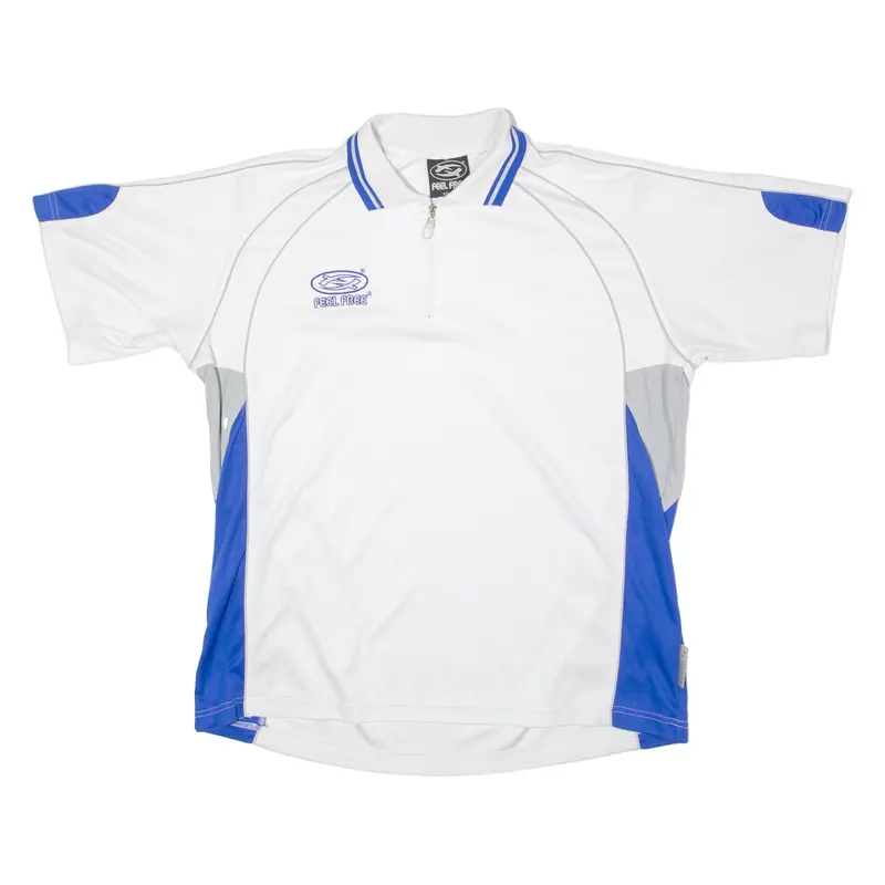 Feelfree Mens Polo Shirt White Colourblock Xl 1