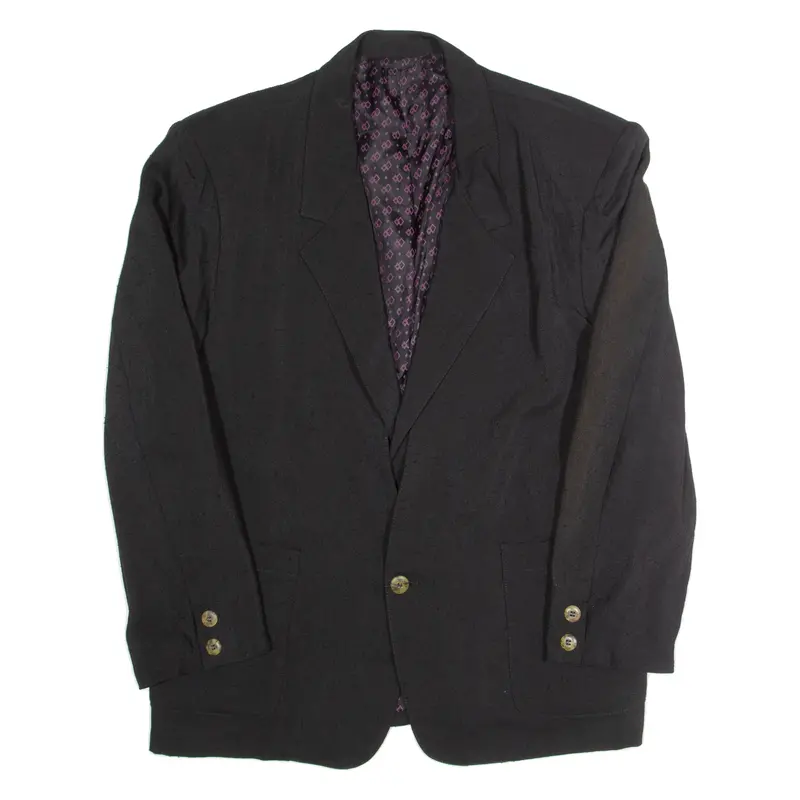 Ferrari Collection Mens Blazer Jacket Black Linen 90S L 1