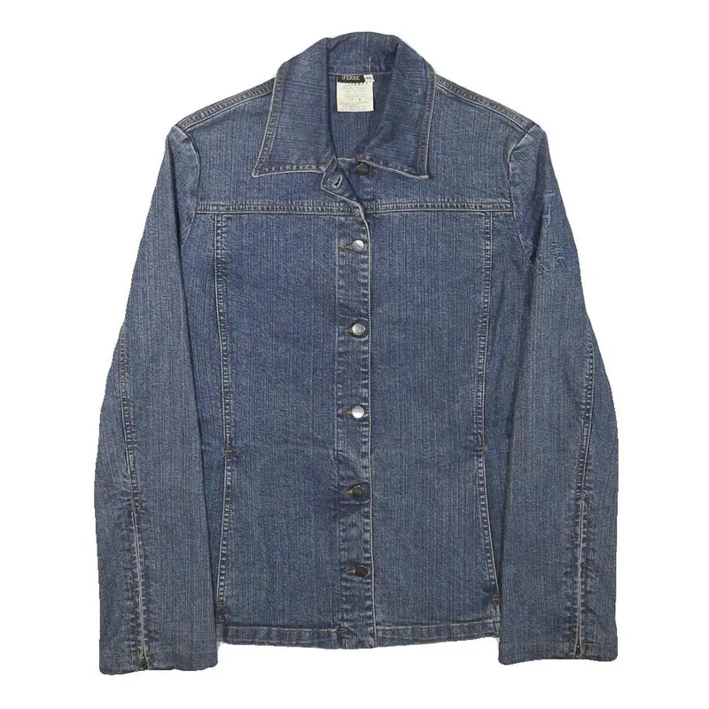 Ferre Womens Blue Denim Jacket M Cotton Blend Button Closure Plain Stylish 1
