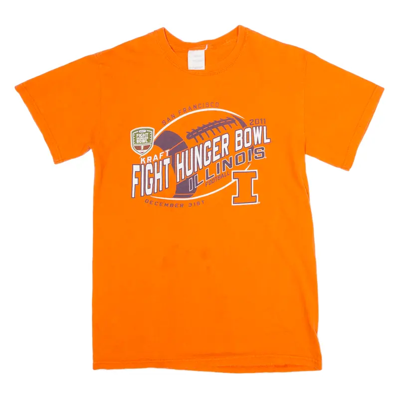 Fight Hunger Bowl Illinois Football Mens T-Shirt Orange Usa S 1