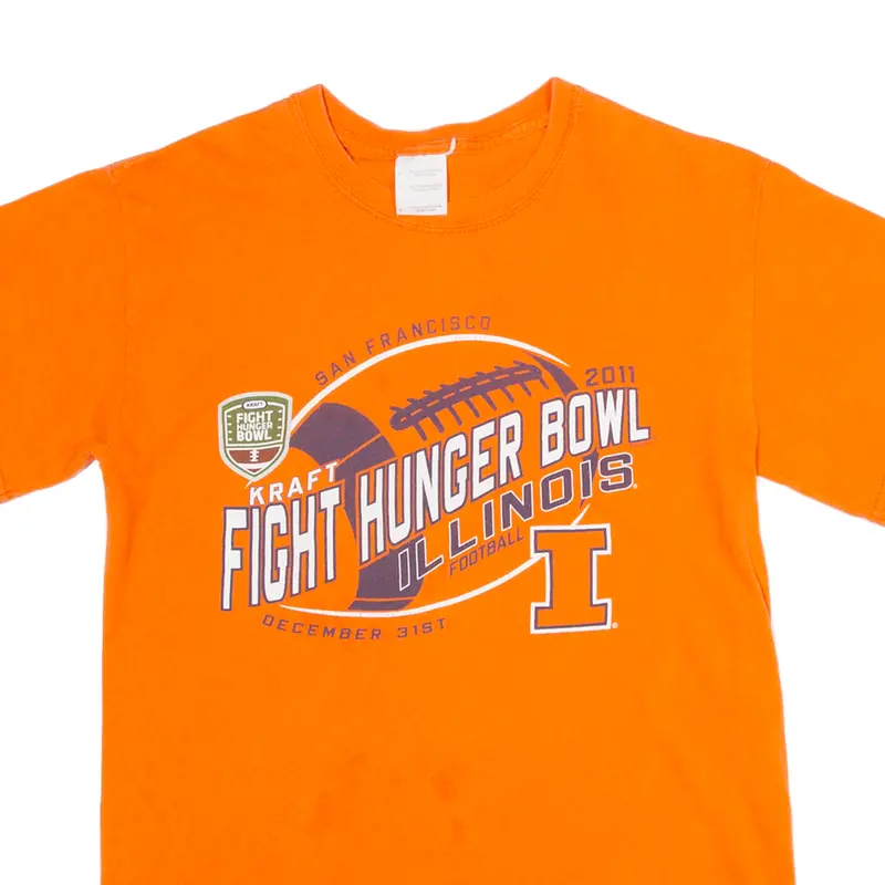 Fight Hunger Bowl Illinois Football Mens T-Shirt Orange Usa S 2