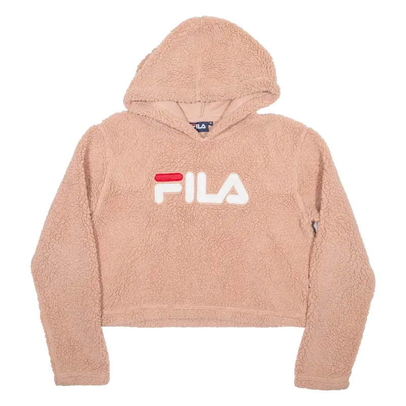 Fila Cropped Fleece Womens Pink Hoodie Uk 12 1