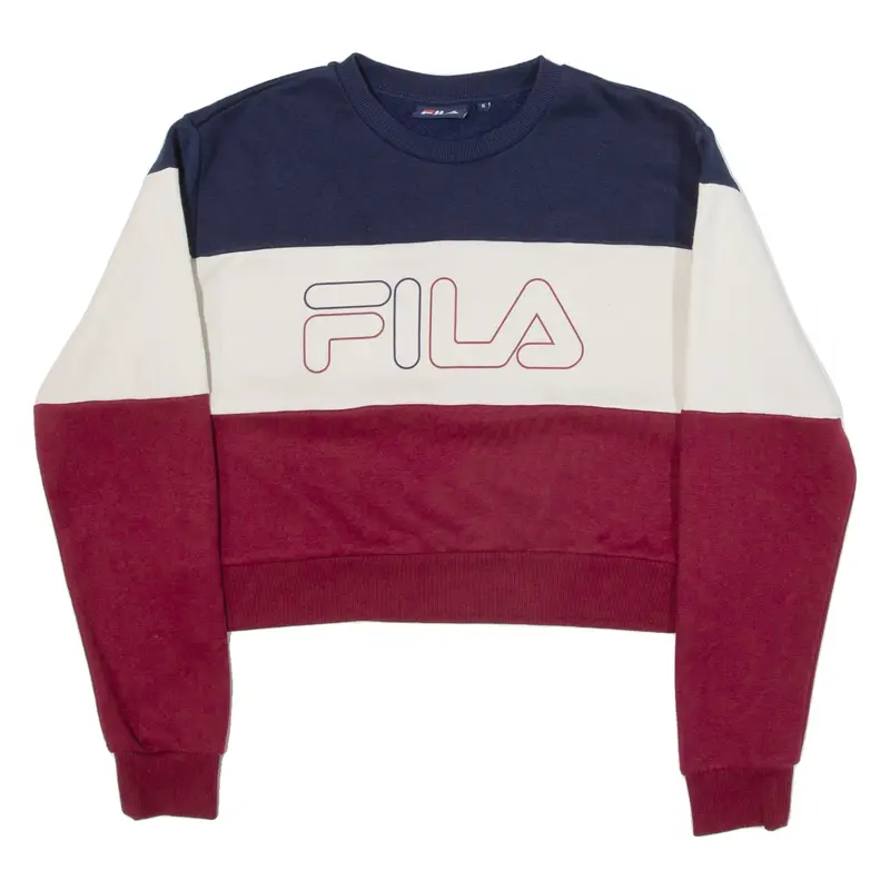 Fila Cropped Striped Womens Sweatshirt Red S 1