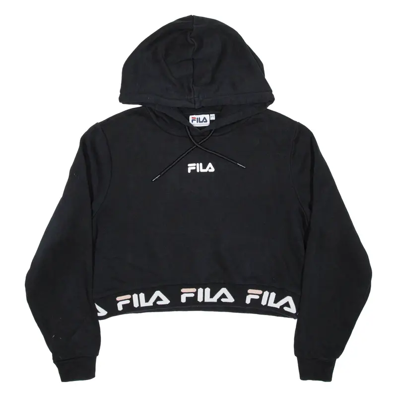 Fila Cropped Womens Black Hoodie M 1