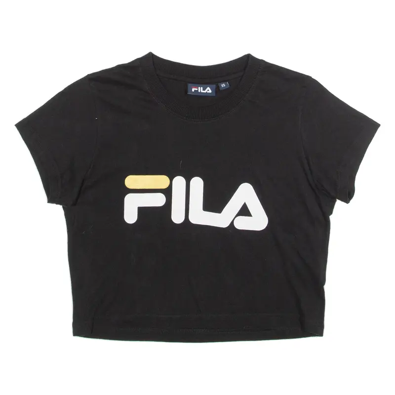 Fila Cropped Womens T-Shirt Black Xxs 1