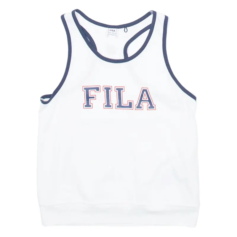 Fila Girls Vest White Sleeveless 9-10Y 1