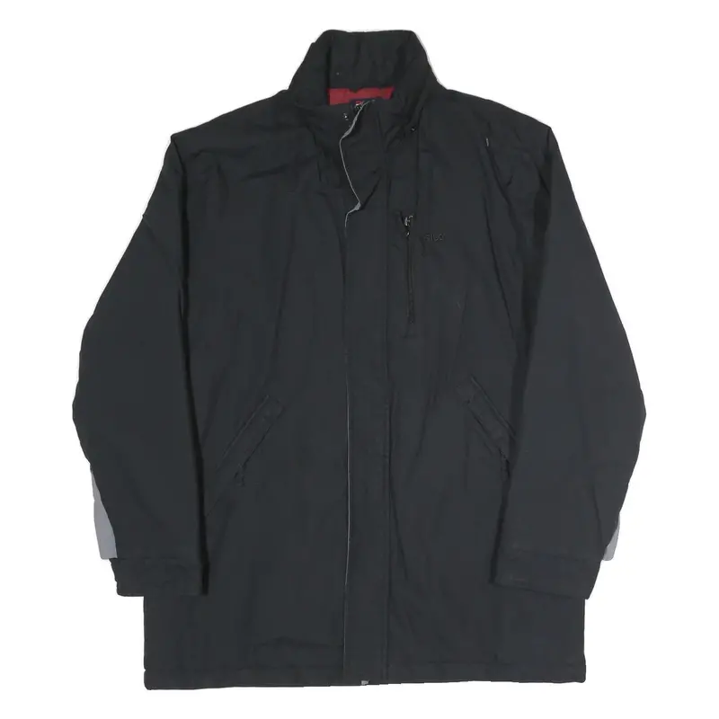 Fila Mens Black Zip Jacket M Polyester Blend Plain Casual Sportswear 1