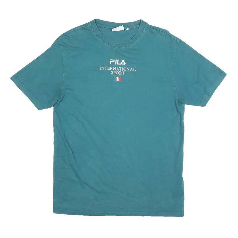 Fila Mens Blue Graphic T-Shirt S Short Sleeve Crew Neck Casual Sport 1