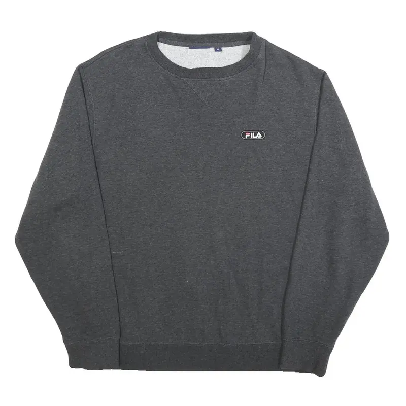 Fila Mens Charcoal Grey Cotton Blend Sweatshirt Xl Crew Neck Casual Pullover 1